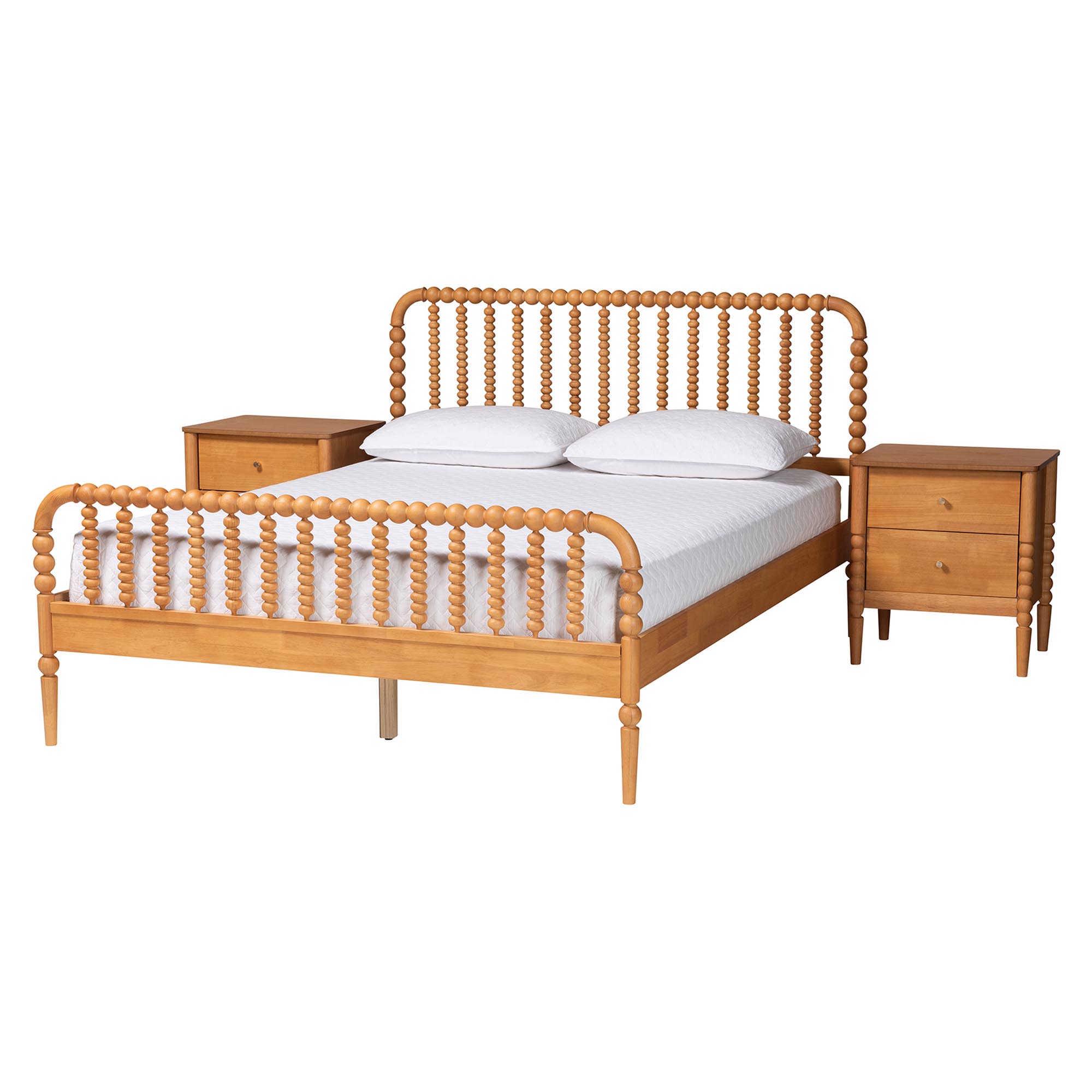 Baxton Studio Lucera 3-Piece Bedroom Set, Oak Brown, King